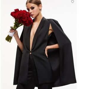 Alice and Olivia MERRIE SHAWL COLLAR CAPE VEST XS